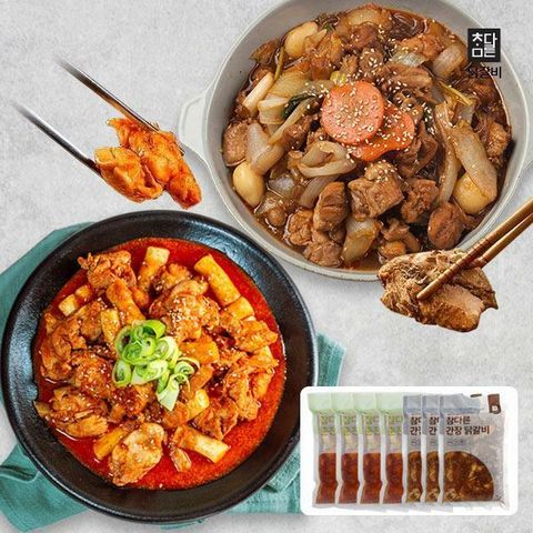 (m)[춘천직송]순살 춘천닭갈비 500g x 4팩 + 간장닭갈비 500g x 3팩