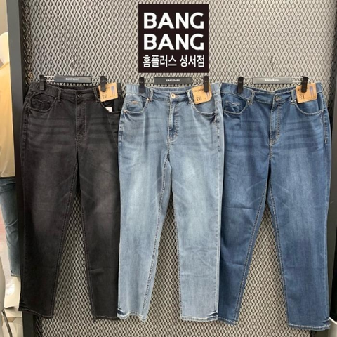 뱅뱅HC04봄남성인밴드쿨레귤러스판청바지여름허벅지넉넉밑위긴데님바지NQL154