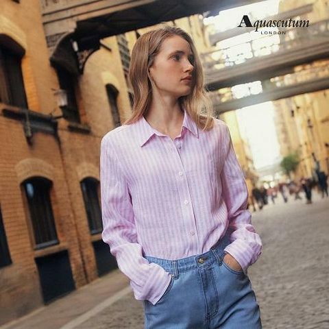 [런칭가69,900원→1만원↓]아쿠아스큐텀 프렌치린넨100 여성 셔츠