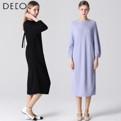 [데코(DECO)] 도트 자카드 울 원피스 (택가격: 659000원)