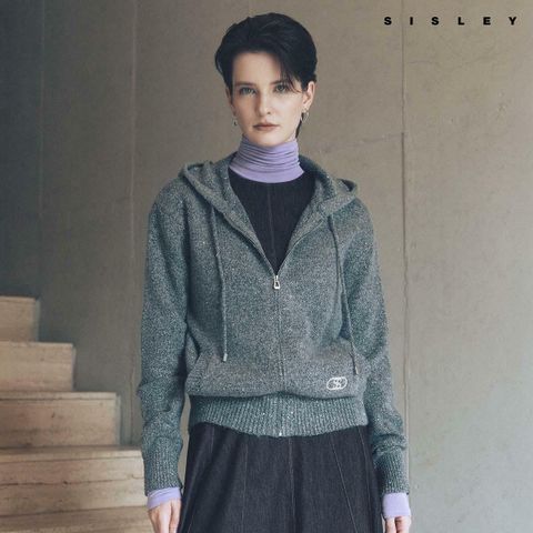 [카드 5%할인][아쇼라]25FW 시슬리 스팽글 글리터 후드집업 1종