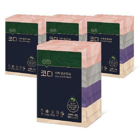 [코디] 코디 시카 로션 티슈 200매*4입 4팩