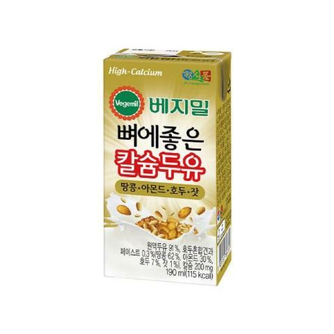 베지밀 뼈에좋은 칼슘 두유 땅콩아몬드호두잣 190mlx80팩