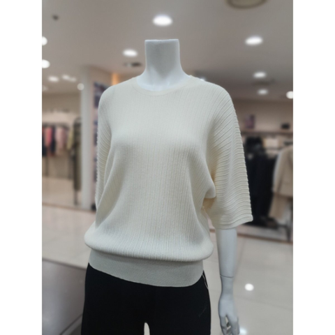 홀가먼트 라운드 반팔 니트 티셔츠D1F22KPO040 