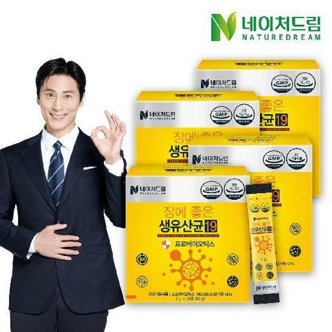 네이처드림 장에 좋은 생유산균19 2g x 30포(60g) 4박스 + 쇼핑백