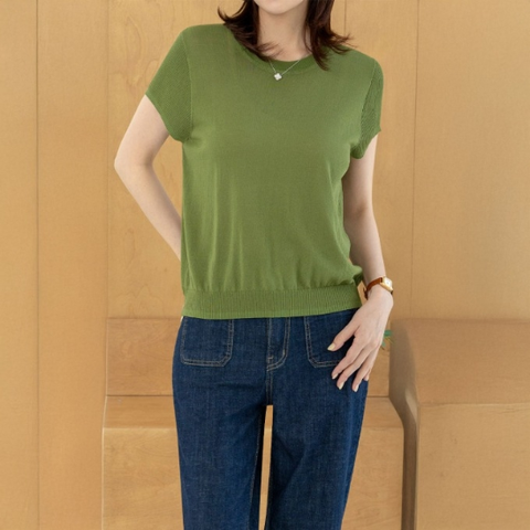 [디얼마미] 반디 캡 소매 니트 /마담 미시 중년 여성 빅사이즈 40대 50대