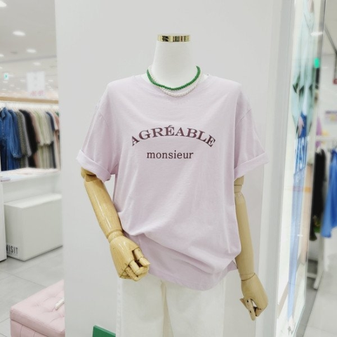 슬럽 라운드넥 면반팔 티셔츠 VA5ST92 