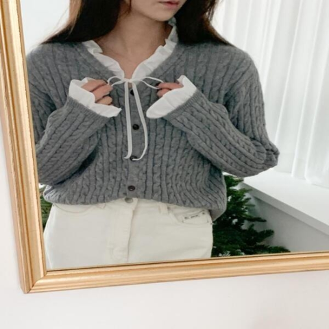 아트박스/신상오픈런 이폴로 꽈배기 스웨터 가디건 윈터 여성