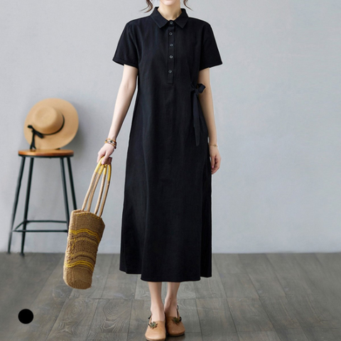 화세 (77까지)린넨웨이스트리본원피스 HB5MOP043C