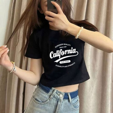 크롭 청바지 레터링 크롭반팔티셔츠 귀엽고 롱티