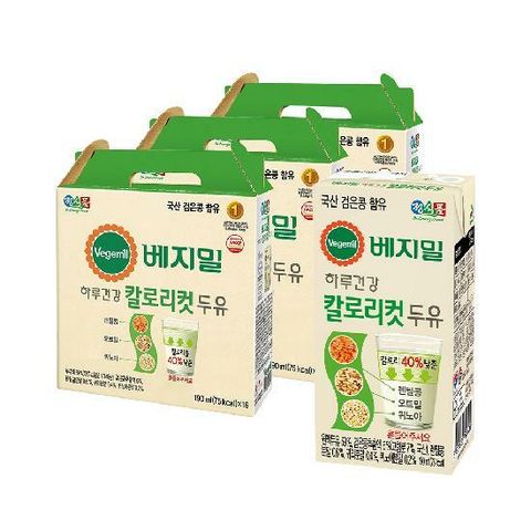 [베지밀] 하루건강 칼로리컷두유 190ml 48팩