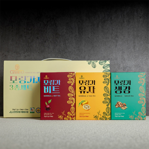 [굿모링가]순천만 모링가차 3종 선물세트 (유자,생강,비트)