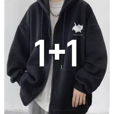 1+1 남녀공용 겨울 오버핏 커플룩 기모 후드집업 5컬러 