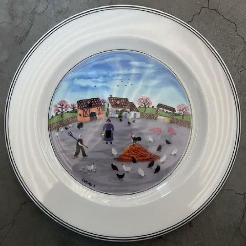 빌레로이앤보흐 디자인 나이프 접시 27cm 닭농장/1142988