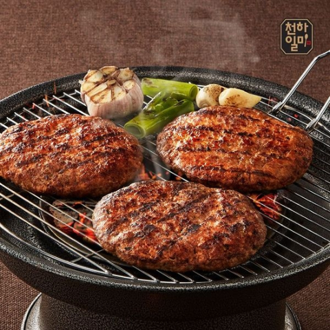 천하일미 홍석천 이원일 국내산 직화떡갈비 총10장 전통5팩 떡갈비 패티..[34843251]