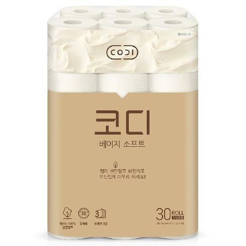 [코디] 코디 베이지소프트 화장지 30m*30롤 1팩