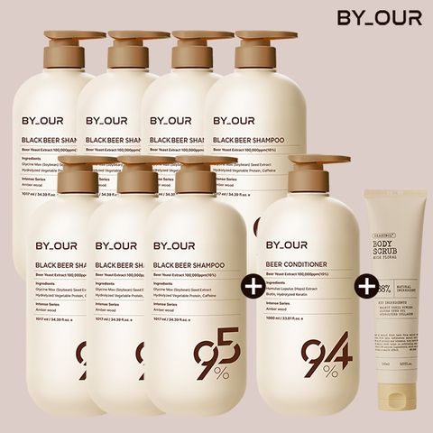 바이아우어 맥주효모 탈모샴푸 7개+컨디셔너1개+바디스크럽 1개 (♥대용량/방송에서만♥)
