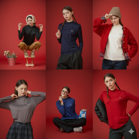 [초특가]르까프 매일 입는 모크넥 티셔츠 6종, 여성