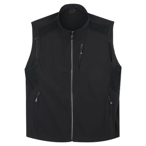남자 바람이 솔솔 통하는 메쉬 스판 조끼 BR5-VES-Q004-블랙