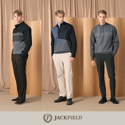 [파격기획가] 잭필드 남성 기모 본딩 하프 집업 니트 3종