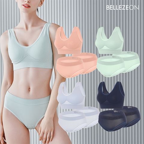 벨레즈온 심리스 파스텔 브라팬티 12종(브라4+팬티4+세컨팬티4종)