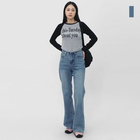 스콰즈 여성 캐주얼 세미 부츠컷 청바지 플레어핏 데님팬츠 SIN048