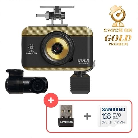 [25년 최신상] 캐치온 골드 프리미엄 3채널 블랙박스 (추가: WIFI동글 + 삼성정품 SD카드 128G)