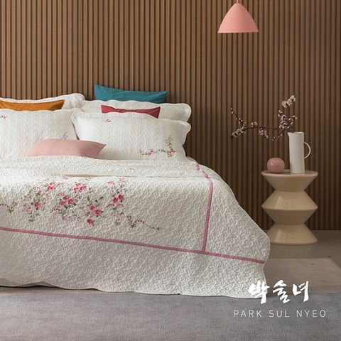 [킹세트] 24SS박술녀 자수광목 워싱스프레드 침구풀세트 (작품명: 화담클래식)
