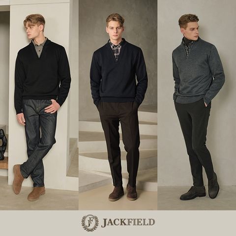 25FW[잭필드]솔리드 레이어드 니트 3종 남성