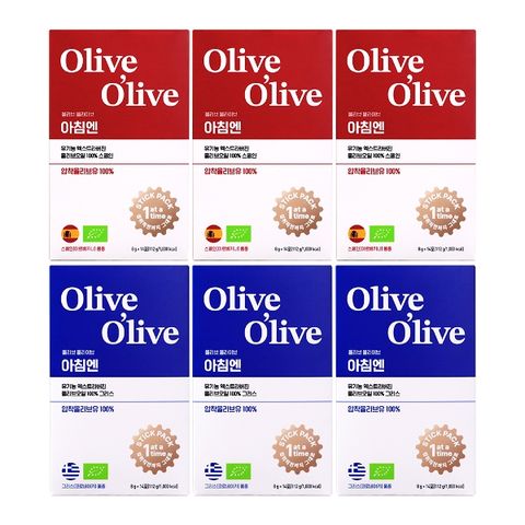 [올리브 올라이브] 아침엔 유기농 엑스트라버진 올리브오일 6박스 (그리스3박스+스페인3박스)