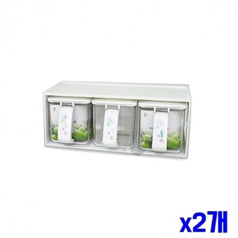 원터치 뚜껑 밀폐 양념세트 3P x2개 소스통 소스병