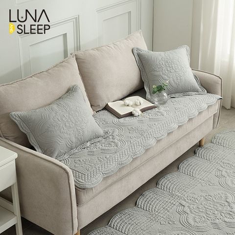 [4인용 소파패드세트] 루나앤슬립 목화솜 자수퀼팅 통워싱 소파패드
