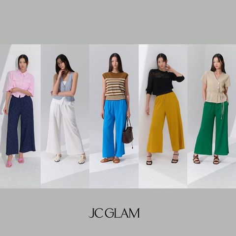 26SS[제이시글램] 시어서커 와이드 팬츠 5종, 여성[FREE]