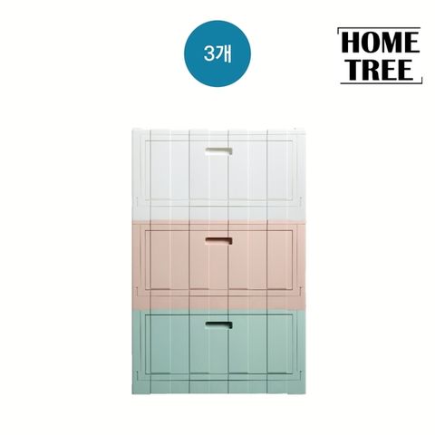 [컬러/3세트] 원터치 홈트리 폴딩 수납장 [화이트+핑크+민트]