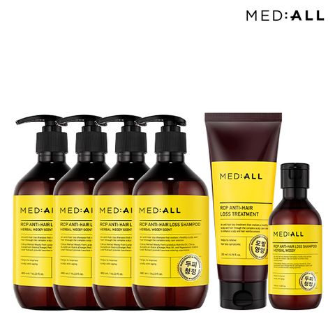 [우디허벌향] 메디올 두피청정 샴푸(480ml*4 + 100ml) + 트리트먼트 200ml