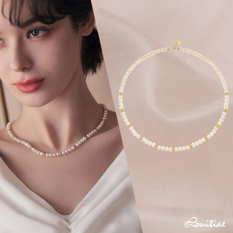 루이띠에 18K 5mm 리얼진주 샤인볼 목걸이