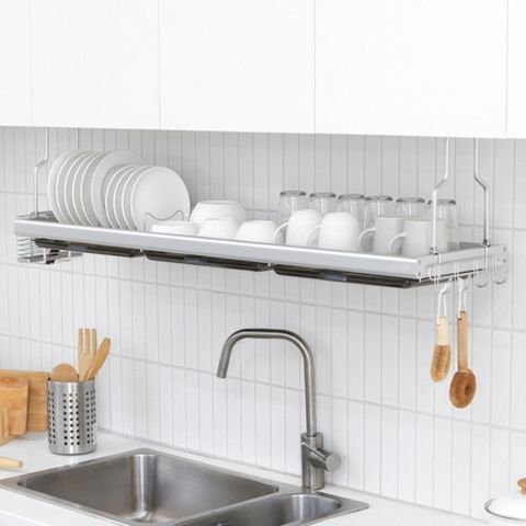로긴 상부장 부착식 스텐 식기 건조대 1215폭 (실버)