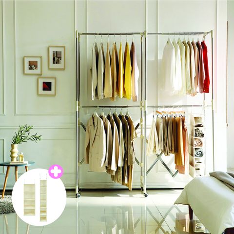 [완제품/무료체험] 까사마루 확장행거(1800)+린넨 수납함set