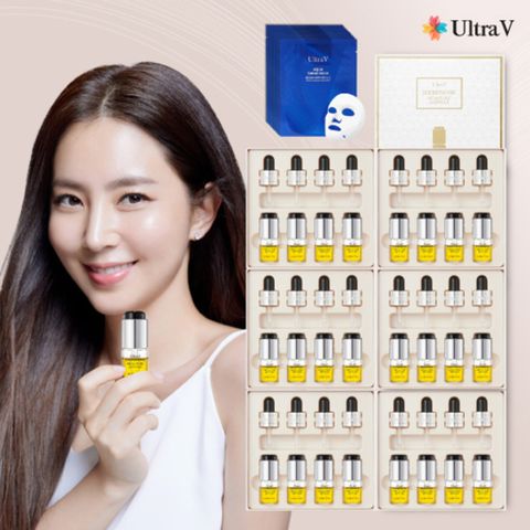 울트라브이 이데베논 시그니처 앰플 6박스 + 아쿠아 샤인 마스크팩 1박스