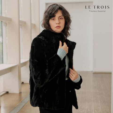 [LE TROIS]23FW 르투아 스크랩 풀밍크 자켓 