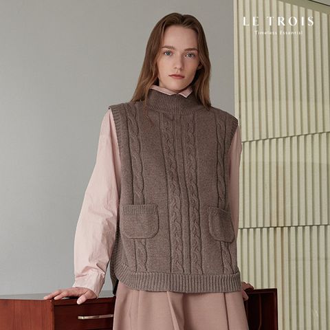 [LE TROIS]24FW 르투아 캐시미어블렌디드 케이블베스트