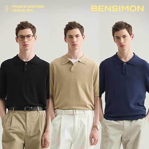 벤시몽 남성 반팔 카라 니트 3종세트