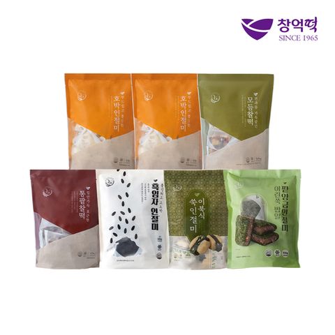 창억떡 6종세트(호박인절미2+흑임자+쑥팥앙금+이북식쑥+모듬찰떡+통팥찰떡)