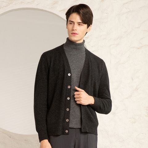 [E.VSEG]앱섹 몽골 캐시미어 100% 남성 가디건
