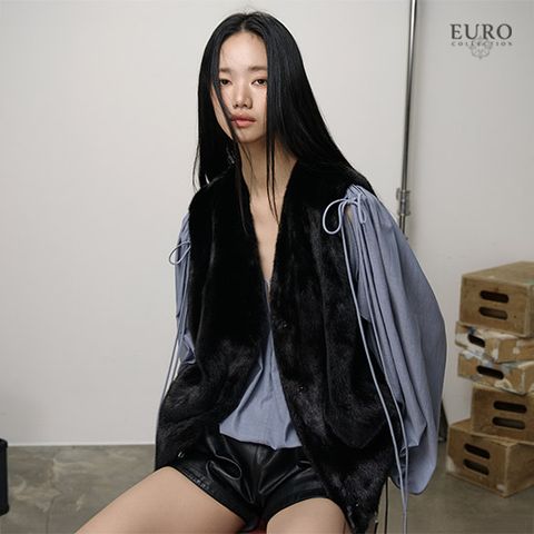 [유로컬렉션] 사파이어 휘메일 풀스킨 밍크 베스트