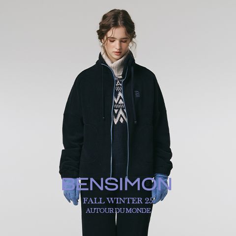 25FW 벤시몽 여성 배색포인트 플리스 셋업