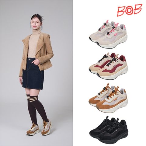 [BOB]여성 키높이 소가죽 스니커즈