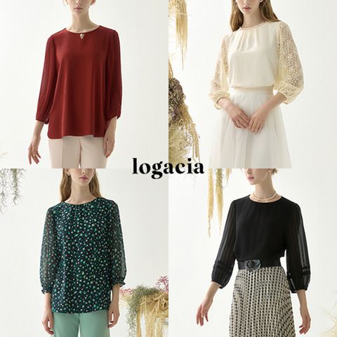 [런칭가 77,000원]25SS 로가시아 엘르 쉬폰 블라우스 4종
