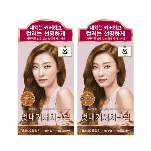 [아모레] 려 우아채 영양새치염색 오렌지브라운7O 120G 2개
