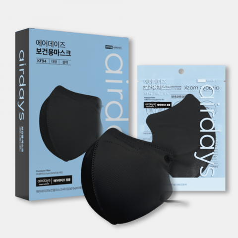 에어데이즈 KF94 새부리형 마스크 100매 (백/검 택1)